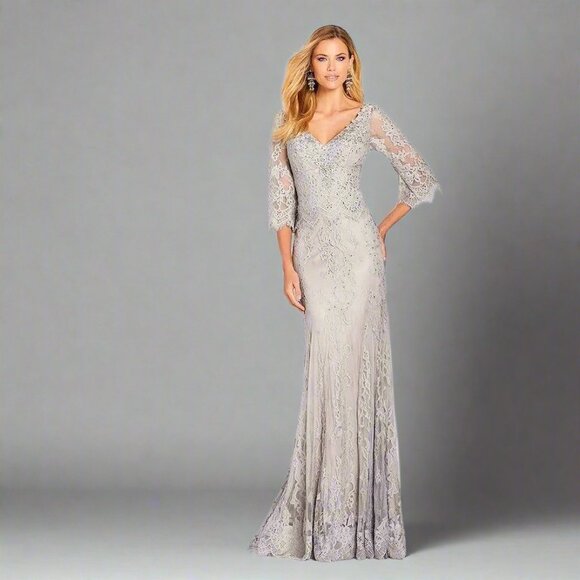 Cameron Blake gray lace dress, size 6, NEW WITH TAGS! - Picture 1 of 6